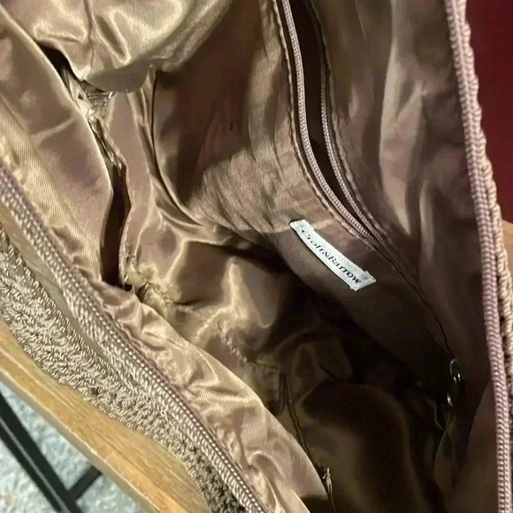 Croft & Borrow Crocheted Knit Light Brown Shoulder Bag - Picture 6 of 10